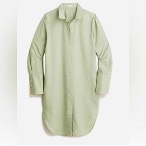 NWT J. Crew linen-cotton swim coverup in beautiful light sage.  Size M